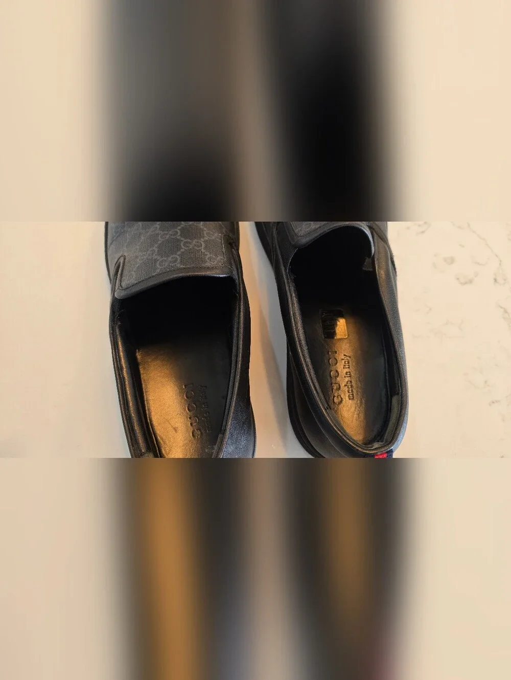 Gucci Black GG Supreme Slip-On Loafers 12
